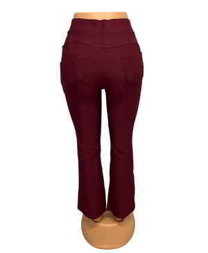 -COMFORTBROEK BORDEAUXROOD FLAIR