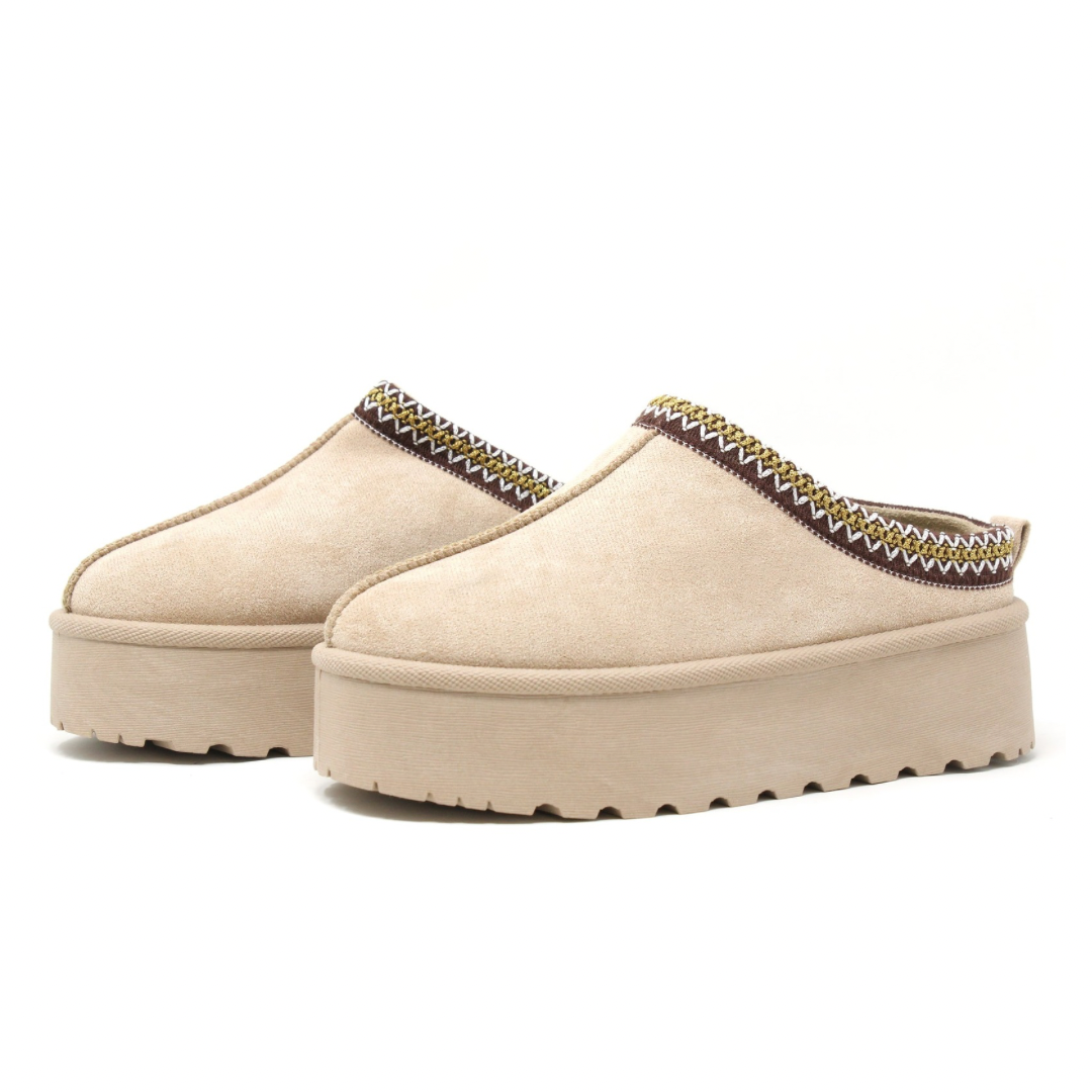 -ZIGZAG DAMES PANTOFFELS BEIGE