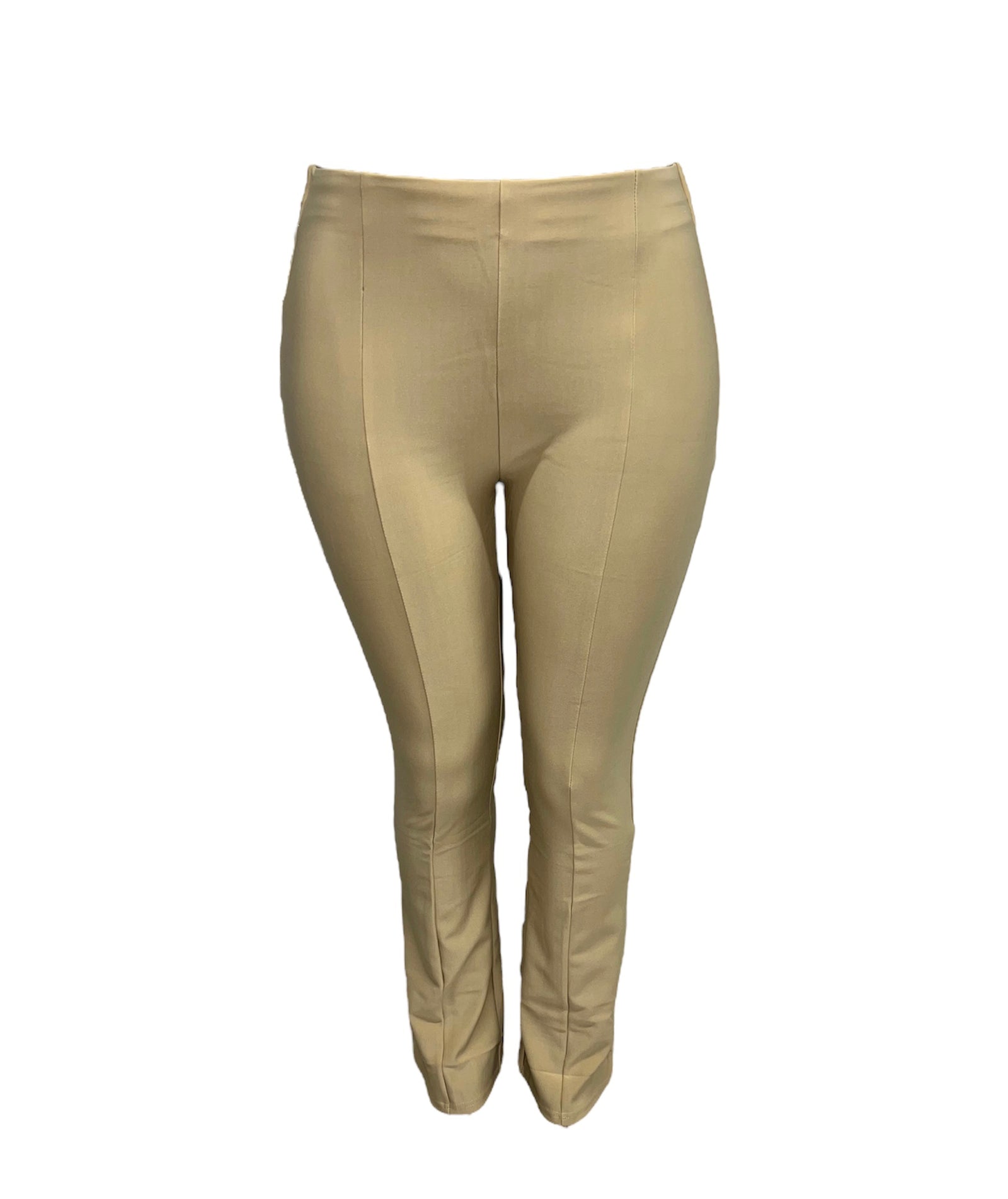 -COMFORTBROEK BEIGE ZONDER ZAKKEN FLARED
