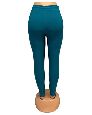 -COMFORTBROEK VERDIGRIS MET VETER