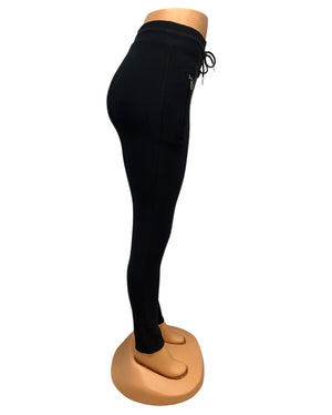 -COMFORTBROEK ZWART MET VETER EN RITSZAKKEN
